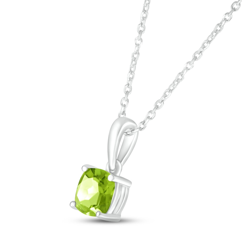 Main Image 2 of Peridot Birthstone Necklace Sterling Silver 18&quot;