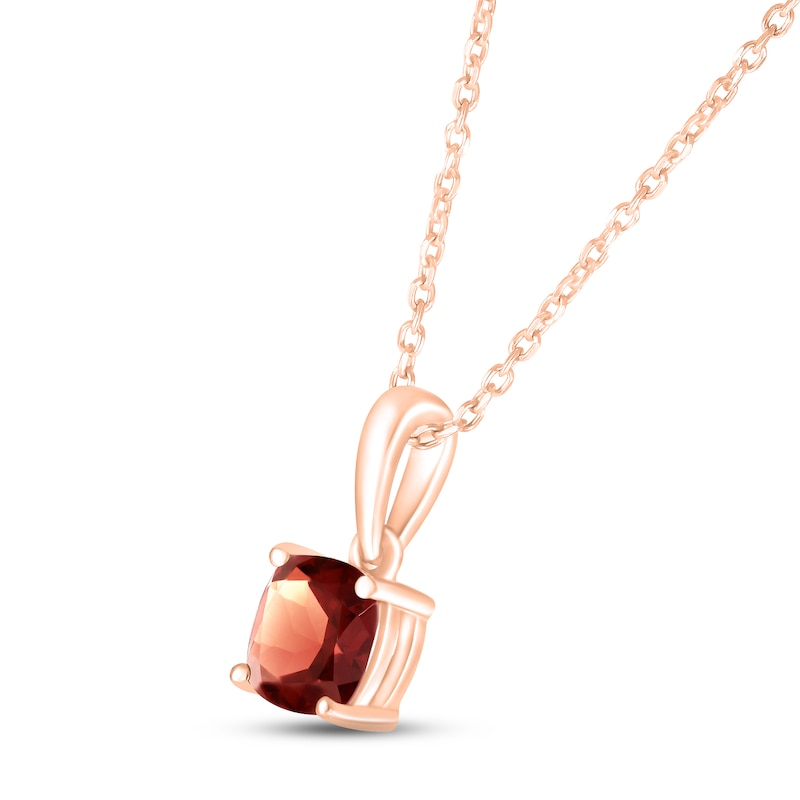 Main Image 2 of Garnet Birthstone Necklace 10K Rose Gold 18&quot;