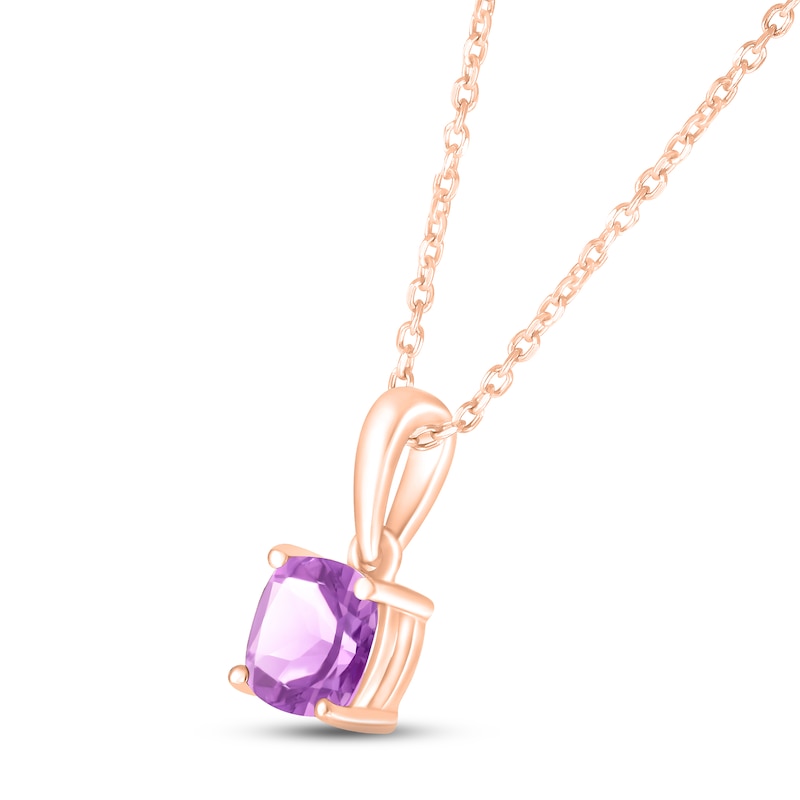Main Image 2 of Amethyst Birthstone Necklace 10K Rose Gold 18&quot;