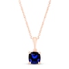 Thumbnail Image 0 of Blue Lab-Created Sapphire Birthstone Necklace 10K Rose Gold 18"