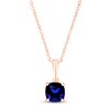 Thumbnail Image 0 of Blue Lab-Created Sapphire Birthstone Necklace 10K Rose Gold 18"