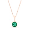 Thumbnail Image 1 of Lab-Created Emerald Birthstone Necklace 10K Rose Gold 18&quot;