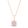Thumbnail Image 1 of Lab-Created Opal Birthstone Necklace 10K Rose Gold 18"