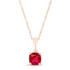 Thumbnail Image 1 of Lab-Created Ruby Birthstone Necklace 10K Rose Gold 18"