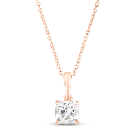 Lab-Created Sapphire Birthstone Necklace 10K Rose Gold 18