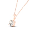 Thumbnail Image 1 of White Lab-Created Sapphire Birthstone Necklace 10K Rose Gold 18"
