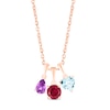 Thumbnail Image 3 of White Lab-Created Sapphire Birthstone Necklace 10K Rose Gold 18"