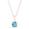 Thumbnail Image 1 of Swiss Blue Topaz Birthstone Necklace 10K Rose Gold 18"