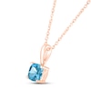 Thumbnail Image 2 of Swiss Blue Topaz Birthstone Necklace 10K Rose Gold 18"