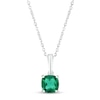 Thumbnail Image 0 of Lab-Created Emerald Birthstone Necklace 10K White Gold 18"