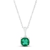 Thumbnail Image 1 of Lab-Created Emerald Birthstone Necklace 10K White Gold 18"
