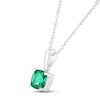 Thumbnail Image 1 of Lab-Created Emerald Birthstone Necklace 10K White Gold 18"