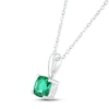 Thumbnail Image 2 of Lab-Created Emerald Birthstone Necklace 10K White Gold 18"