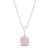 Thumbnail Image 1 of Lab-Created Opal Birthstone Necklace 10K White Gold 18"