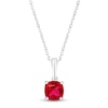 Thumbnail Image 1 of Lab-Created Ruby Birthstone Necklace 10K White Gold 18&quot;