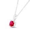 Thumbnail Image 2 of Lab-Created Ruby Birthstone Necklace 10K White Gold 18&quot;