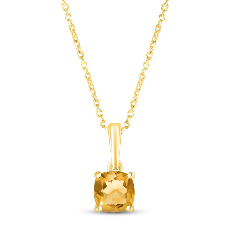 Main Image 1 of Citrine Birthstone Necklace 10K Yellow Gold 18&quot;