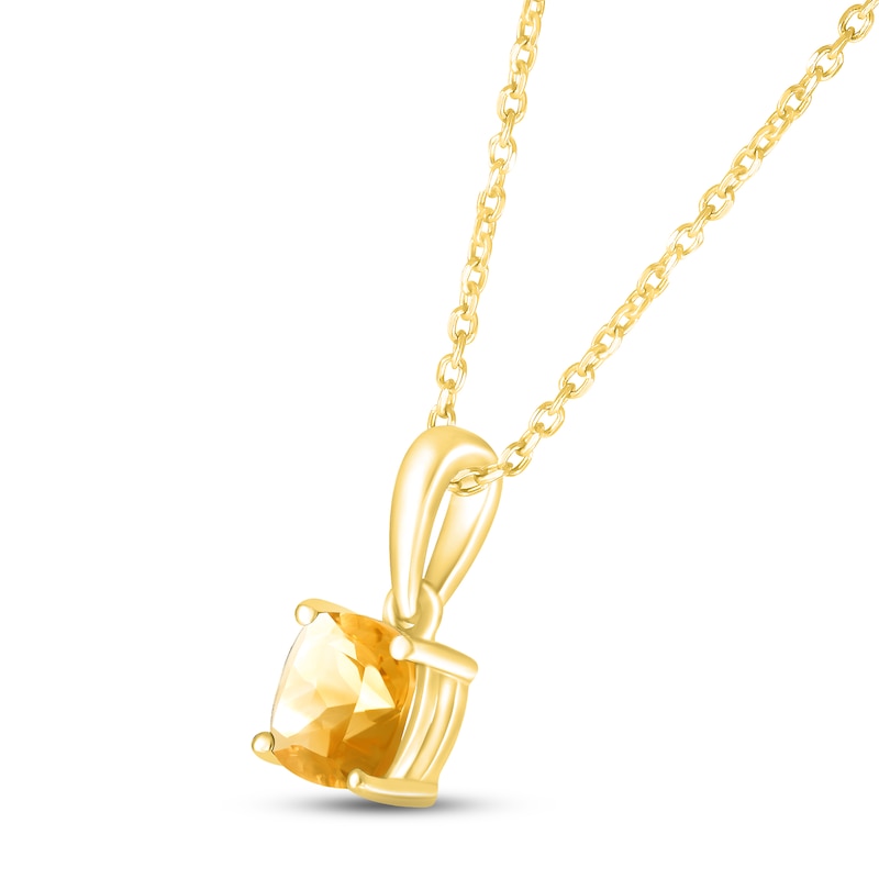 Citrine Birthstone Necklace 10K Yellow Gold 18"