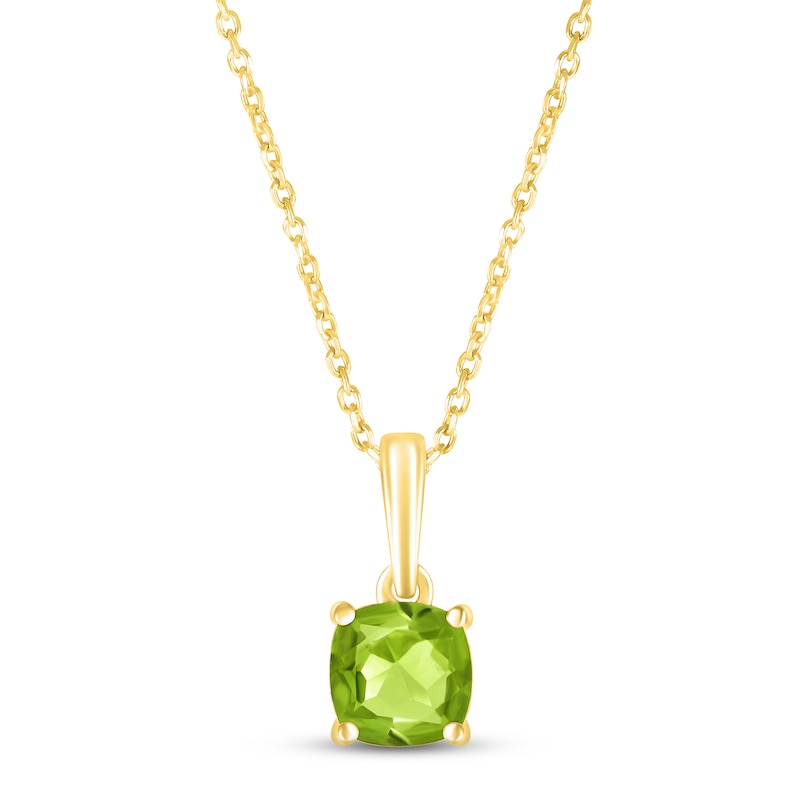 Main Image 1 of Peridot Birthstone Necklace 10K Yellow Gold 18&quot;