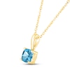 Thumbnail Image 1 of Swiss Blue Topaz Birthstone Necklace 10K Yellow Gold 18"