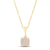 Thumbnail Image 0 of Lab-Created Opal Birthstone Necklace 10K Yellow Gold 18"