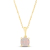 Thumbnail Image 1 of Lab-Created Opal Birthstone Necklace 10K Yellow Gold 18&quot;