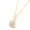 Thumbnail Image 2 of Lab-Created Opal Birthstone Necklace 10K Yellow Gold 18&quot;