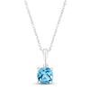 Thumbnail Image 1 of Swiss Blue Topaz Birthstone Necklace 10K White Gold 18&quot;