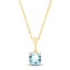 Thumbnail Image 0 of Aquamarine Birthstone Necklace 10K Yellow Gold 18"