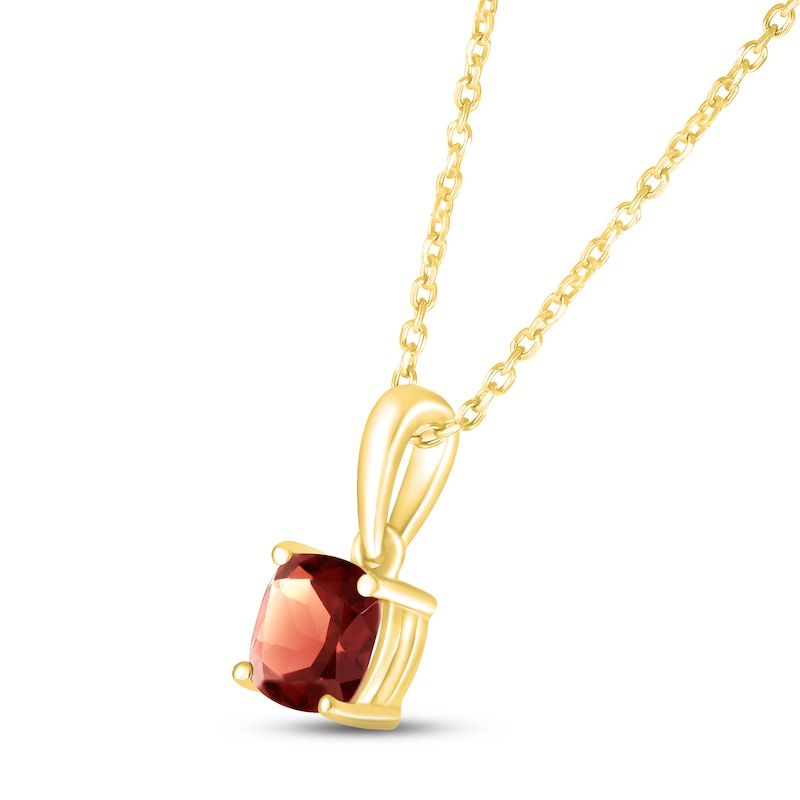 Main Image 2 of Garnet Birthstone Necklace 10K Yellow Gold 18&quot;