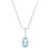 Thumbnail Image 1 of Aquamarine Birthstone Necklace Sterling Silver 18&quot;