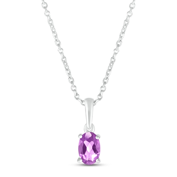 Kay Amethyst Birthstone Necklace Sterling Silver 18"