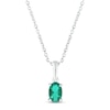 Thumbnail Image 1 of Lab-Created Emerald Birthstone Necklace Sterling Silver 18&quot;