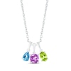 Thumbnail Image 2 of Lab-Created Opal Birthstone Necklace Sterling Silver 18"
