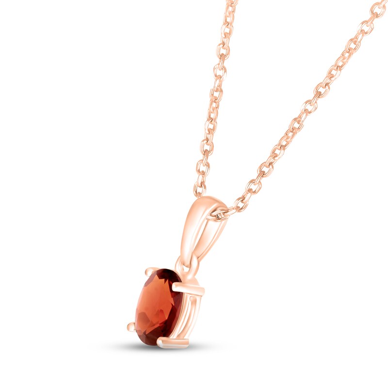 Main Image 2 of Garnet Birthstone Necklace 10K Rose Gold 18&quot;