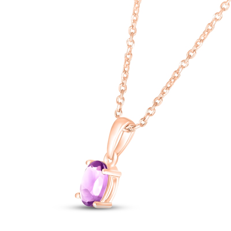 Main Image 2 of Amethyst Birthstone Necklace 10K Rose Gold 18&quot;