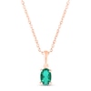 Thumbnail Image 1 of Lab-Created Emerald Birthstone Necklace 10K Rose Gold 18"
