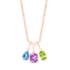 Thumbnail Image 3 of Lab-Created Emerald Birthstone Necklace 10K Rose Gold 18"