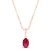 Thumbnail Image 0 of Lab-Created Ruby Birthstone Necklace 10K Rose Gold 18"