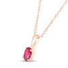 Thumbnail Image 1 of Lab-Created Ruby Birthstone Necklace 10K Rose Gold 18"