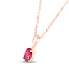 Thumbnail Image 2 of Lab-Created Ruby Birthstone Necklace 10K Rose Gold 18&quot;