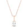 Thumbnail Image 1 of White Lab-Created Sapphire Birthstone Necklace 10K Rose Gold 18&quot;