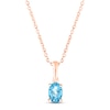 Thumbnail Image 1 of Swiss Blue Topaz Birthstone Necklace 10K Rose Gold 18&quot;