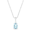 Thumbnail Image 0 of Aquamarine Birthstone Necklace 10K White Gold 18"