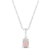 Thumbnail Image 0 of Lab-Created Opal Birthstone Necklace 10K White Gold 18"