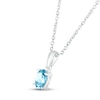 Thumbnail Image 1 of Swiss Blue Topaz Birthstone Necklace 10K White Gold 18"