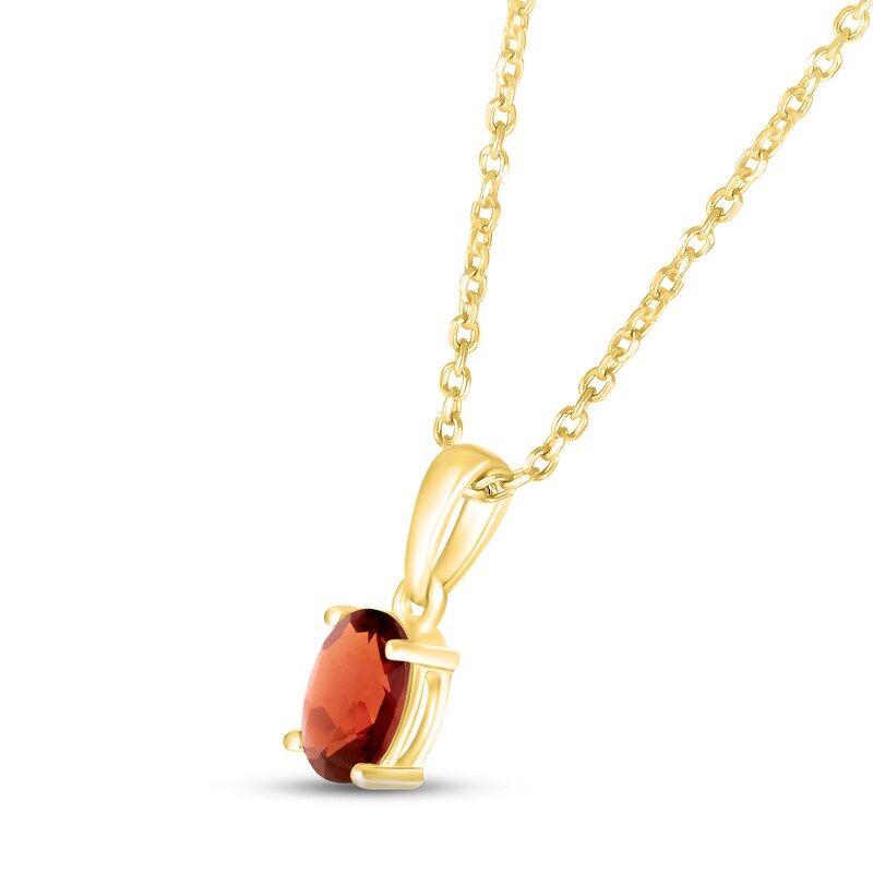 Main Image 2 of Garnet Birthstone Necklace 10K Yellow Gold 18"