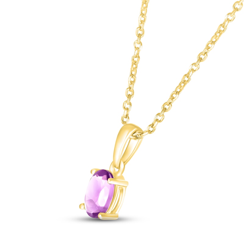 Main Image 2 of Amethyst Birthstone Necklace 10K Yellow Gold 18&quot;
