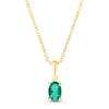 Thumbnail Image 0 of Lab-Created Emerald Birthstone Necklace 10K Yellow Gold 18"