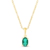 Thumbnail Image 1 of Lab-Created Emerald Birthstone Necklace 10K Yellow Gold 18&quot;